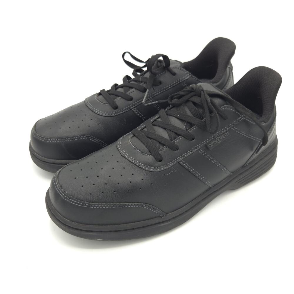 Orthofeet Orthopedic Pierre Men's Size 10.5 2E Wide Hands Free Black Leather